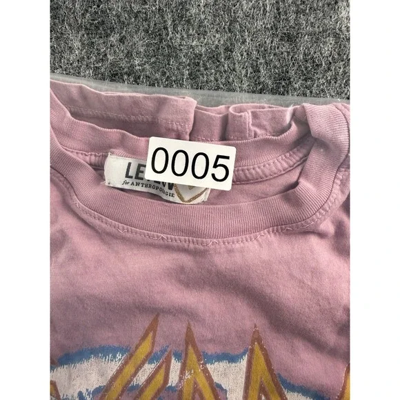 Def Leppard Adrenalize Tee Womens XXS Pink Letluv Anthropologie Band Shirt Crop - Picture 8 of 8